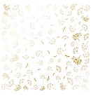 Skrapbukinga papīrs ar zelta folijas faktūru "Golden Dill White", 30x30cm, 200g/ m2, vienpusējs