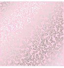 Skrapbukinga papīrs ar sudraba folijas faktūru "Silver Butterflies Pink", 30x30cm, 200g/ m2, vienpusējs
