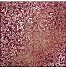 Skrapbukinga papīrs ar zelta folijas faktūru "Golden Butterflies, color Burgundy aquarelle", 30.5x30.5cm, 200g/ m2, vienpusējs
