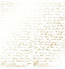 Skrapbukinga papīrs ar zelta folijas faktūru "Golden Text White", 30x30cm, vienpusējs