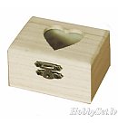 Koka mini lādīte ar sirds formas izgriezumu vākā, 8x4.5x6cm