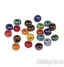 Stikla pērles ar lielu caurumu, D:6.7 mm, 55g, daudzkrāsainas
