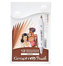 "BRUSH & EXTRA FINE" marķieru komplekts uz spirta bāzes "People", 12 toņi