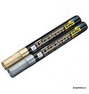 Permanentu marķieru komplekts, 2-3 mm, 2 gb., zelts+sudrabs