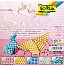 Origami papīrs "Sweet", 15x15 cm, 5 dažādi dizaini, 50 loksnes, 80g/ m²