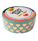 Dekoratīvā rīspapīra līmlente "Washi-Tape: HOTFOIL GOLD hearts", 15mm x 5m