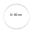 Metāla riņķis, ar pārklājumu, D:30cm, baltā krāsā