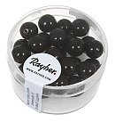 Stikla pērles "Renaissance", D:8mm, 25 gab., melnas