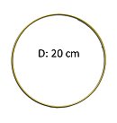 Metāla riņķis, ar pārklājumu, D:20cm, zelta krāsā