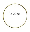 Metāla riņķis, ar pārklājumu, D:25cm, zelta krāsā