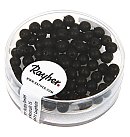 Stikla pērles "Renaissance", D:4mm, 85 gab., melnas matētas
