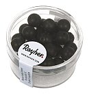 Stikla pērles "Renaissance", D:8mm, 25 gab., melnas matētas