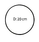 Metāla riņķis, ar pārklājumu, D:20cm, melnā krāsā