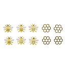 Koka dekors "Bees", 2 veidi, 2.9x2.5cm, 10 gab.