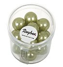 Stikla pērles "Renaissance", D:12mm, 21 gab., nefrīta zaļas (jade)