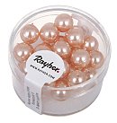 Stikla pērles "Renaissance", D:8mm, 25 gab., gliemežvāku rozā
