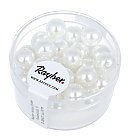 Stikla pērles "Renaissance", D:8mm, 25 gab., sniega baltas