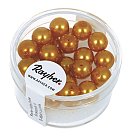 Stikla pērles "Renaissance", D:8mm, 25 gab., zeltaini dzeltenas