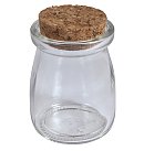 Stikla trauks ar korķa vāku, D:5cm, augstums 7cm, atvērums 4cm, 100ml