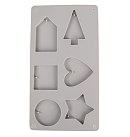 Silikona liešanas veidne "Dekoratīvas formas", 14.5x26x1cm, 6 formas, 1gab.