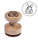 Kaučuka zīmogs "Bunny" ar koka rokturi, D:3cm