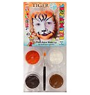 Sejas un ķermeņa krāsu komplekts "Tiger", 4 krāsas, ota