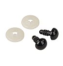 Melnas plastmasas dzīvnieku acis, saspiežamas, D:8 mm, 10 gab.