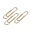 Paper clips, rounded, length 28mm, 100 pcs., copper