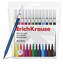 Flomasteru komplekts "ErichKrause light", smalks uzgalis, mazgājamas, 12 krāsas