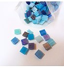 Stikla mozaīka “Joy Deluxe”, 10x10mm, biezums 4mm, 200g (apm. 290 gab.), zilo toņu maisījums