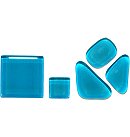 Neregulāras formas stikla mozaīka "Soft Glass", 200g (apm.140gab.), ūdens zila
