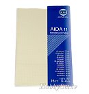 Kanvas audums izšūšanai "AIDA 11", 100% kokvilna, 42 rūtiņas/ 10 cm, loksne 39 cm x 45 cm, bēši balts (ecru)