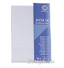 Kanvas audums izšūšanai "AIDA 14", 100% kokvilna, 55 rūtiņas/ 10 cm, loksne 39 cm x 45 cm, balts