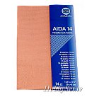 Kanvas audums izšūšanai "AIDA 14", 100% kokvilna, 55 rūtiņas/ 10 cm, loksne 39 cm x 45 cm, rozā