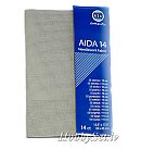 Kanvas audums izšūšanai "AIDA 14", 100% kokvilna, 55 rūtiņas/ 10 cm, loksne 39 cm x 45 cm, pelēks