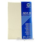 Kanvas audums izšūšanai "AIDA 18", 100% kokvilna, 70 rūtiņas/ 10 cm, loksne 39 cm x 45 cm, bēši balts (ecru)