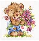 Izšūšanas komplekts krustdūrienā "Giving you flowers", 15x16.5cm