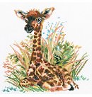 Izšūšanas komplekts krustdūrienā "Little giraffe", 22x21.5cm