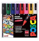 Marķieru komplekts uz ūdens bāzes "UNI Posca PC-5M", 8 krāsas STANDART LV