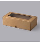 Mikro-gofrēta kartona kaste ar caurspīdīgu lodziņu vākā, 320x165mm, H:93mm, brūna, Nr. 13
