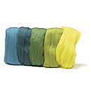 100% Merino vilna NUNO filcēšanai, super gluda 18 mic, 5 zaļie toņi x 10 g