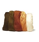 100% Merino vilna NUNO filcēšanai, super gluda 18 mic, 5 brūnie toņi x 10 g