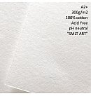 Akvareļu papīrs "SMLT ART", A2+, 300g/ m2, 100% kokvilna, nesatur skābes, pH neitrāls, 1 loksne