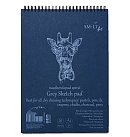 Sketch pad "Authentic Grey" with spiral and microperforation, grey cotton paper, A5, 180g/ m2, 20 sheets