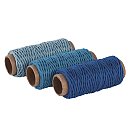Kaņepju auklu komplekts, D:1mm, 3 krāsas x 12m, zilie toņi