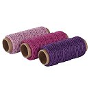 Kaņepju auklu komplekts, D:1mm, 3 krāsas x 12m, rozā-violetie toņi