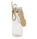 Stikla dekoratīva burciņa ar metālisko vāku, D:3cm, H:8cm, 37ml