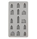 Silikona liešanas veidne "Mini houses", 14.5x26x1.5cm, 15 motīvi, iepak. 1 gab.
