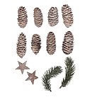 Ziemassvētku dekoru komplekts, 4-12cm, 12 gab., ZS
