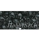 Slīpētas stikla pērles, D:3mm, 100 gb., oniksa melnas